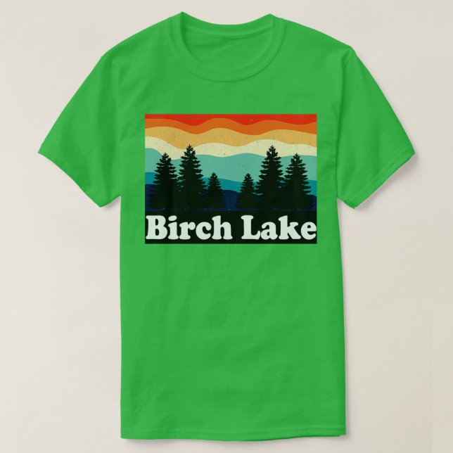 T-shirt Birch Lake Alaska Retro (Design devant)