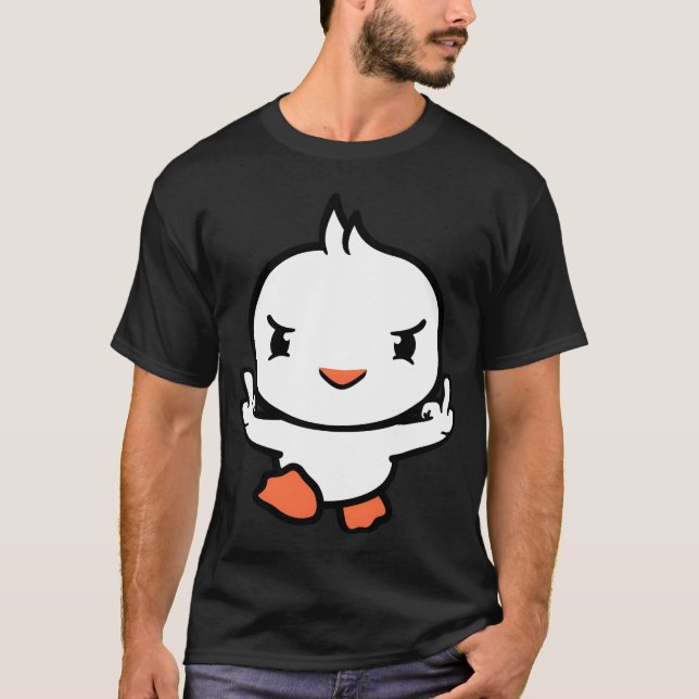 T-shirt Bird Bad Middle Finger Show Evil Boy Insult Funny  (Devant)