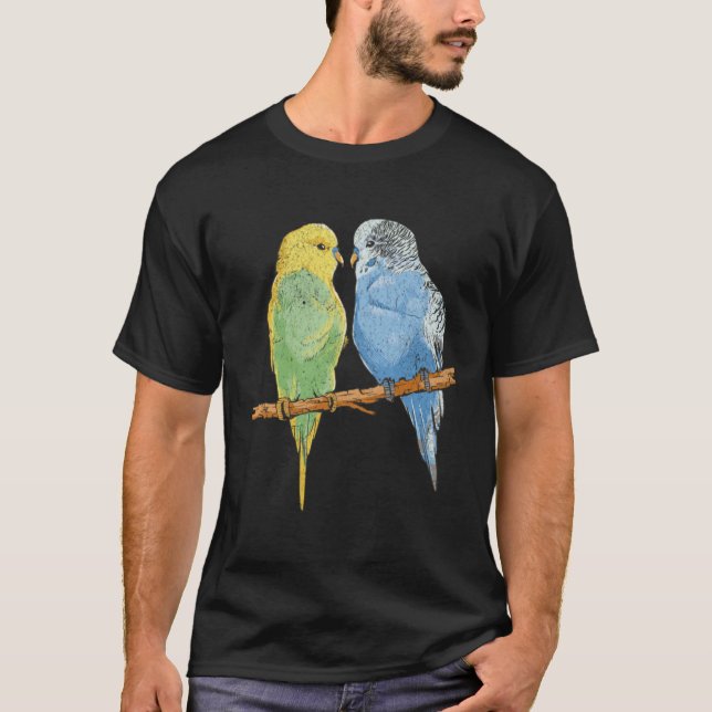 T-shirt Bird Lover Parakeet Lovers sweet birding, cool ret (Devant)