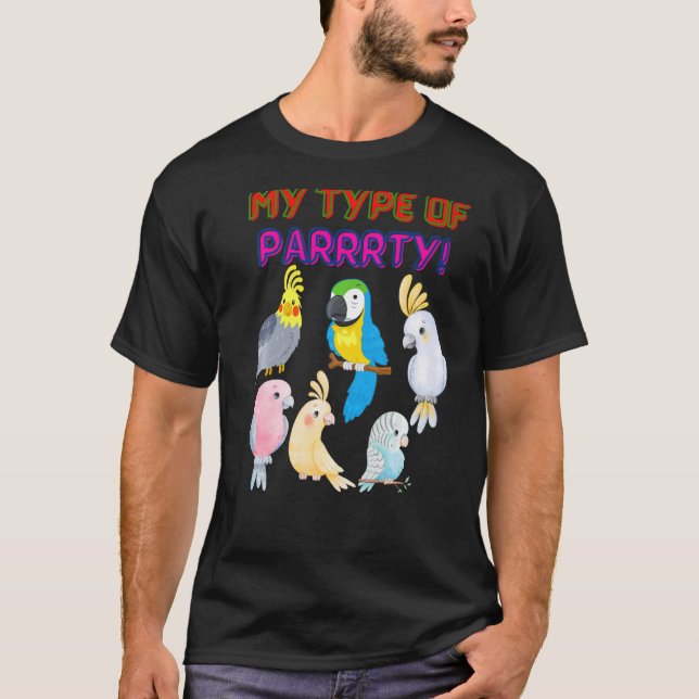 T-shirt Bird Parrot Party Animaux de compagnie Amour pour  (Devant)