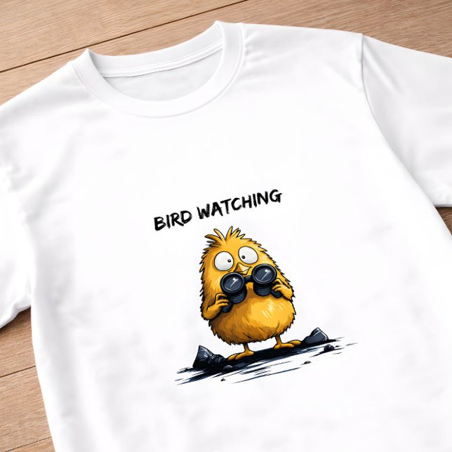 T-shirt Bird Watching Funny Cartoon Character Ironic Humor (Créateur téléchargé)