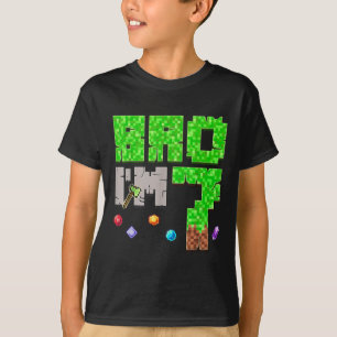 T-shirt Birday Boy 7th Birthday Im 7 Year Old Gamer Pixe
