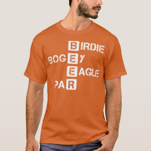 T-shirt Birdie Bogey Eagle Par Beer Funny Golf Golf Gol