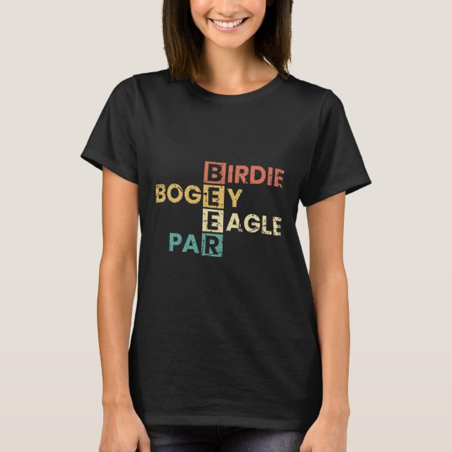 T-shirt Birdie Bogey Eagle Par Beer Funny Golf Player Golf (Devant)
