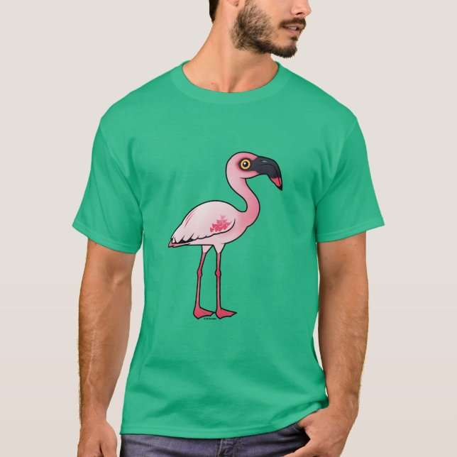 T-shirt Birdorable peu de Flamant rose (Devant)