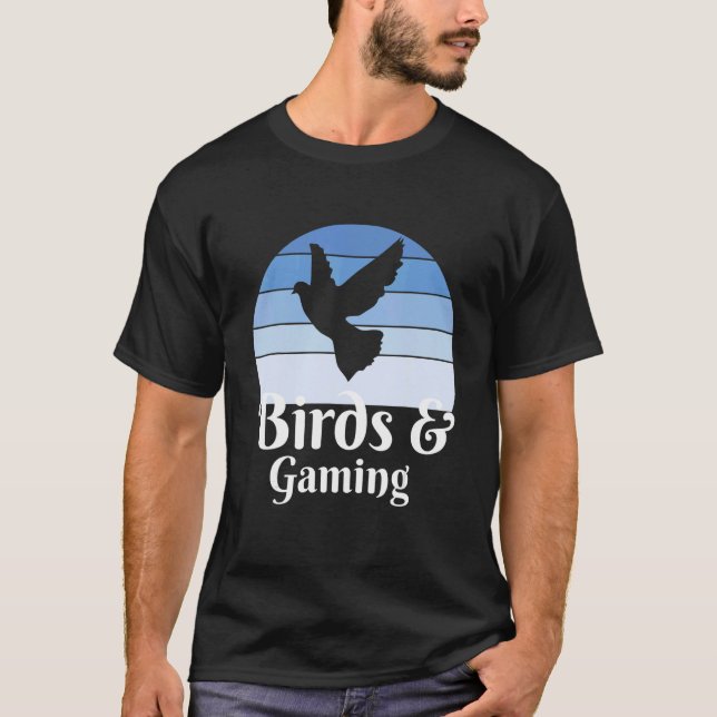 T-shirt Birds And Video Games Gamer (Devant)