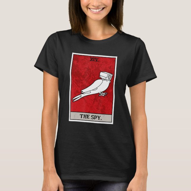 T-shirt Birds Are Spies Funny Fake Bird Tarot Card (Devant)