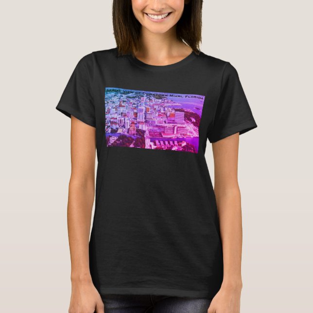 T-shirt Bird's Eye View of Downtown Miami, Floride (Devant)