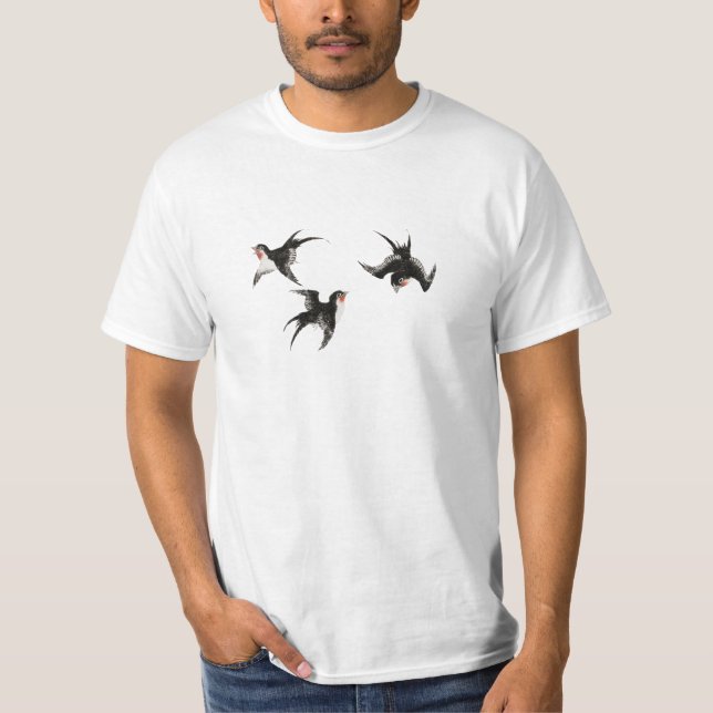T-shirt Birds - Katsushika Hokusai (Devant)