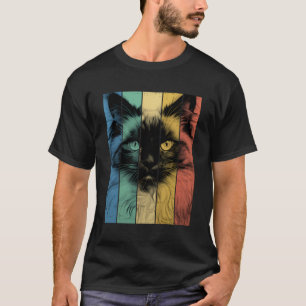 T-shirt Birman Cat Portrait Vintage Style Maman Papa