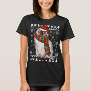 T-shirt Birman Chat Santa Hat Noël laid Noël