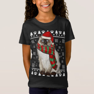 T-Shirt Birman Chat Santa Hat Noël laid Noël