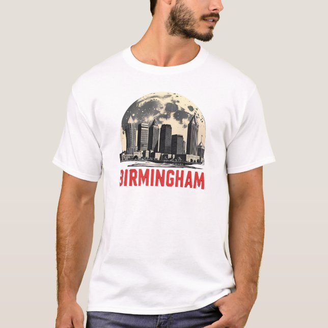 T-Shirt Birmingham City Alabama  Skyline (Devant)