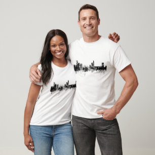 T-shirt Birmingham England Skyline Black White