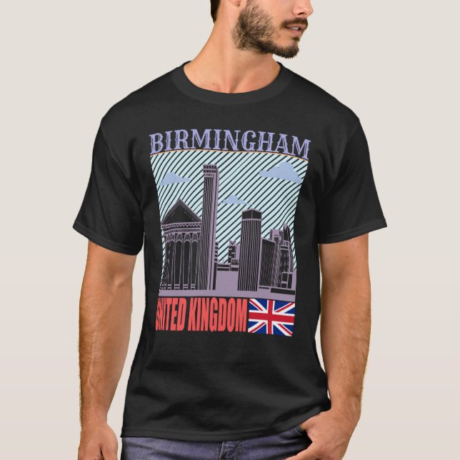 T-shirt Birmingham UK Skyline Country City Skyline Landmar (Devant)