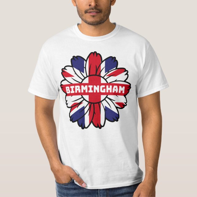 T-shirt Birmingham Union Jack Sunflower British Pride (Devant)