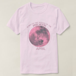 T-shirt Birth Moon Design  Avril  Lune rose