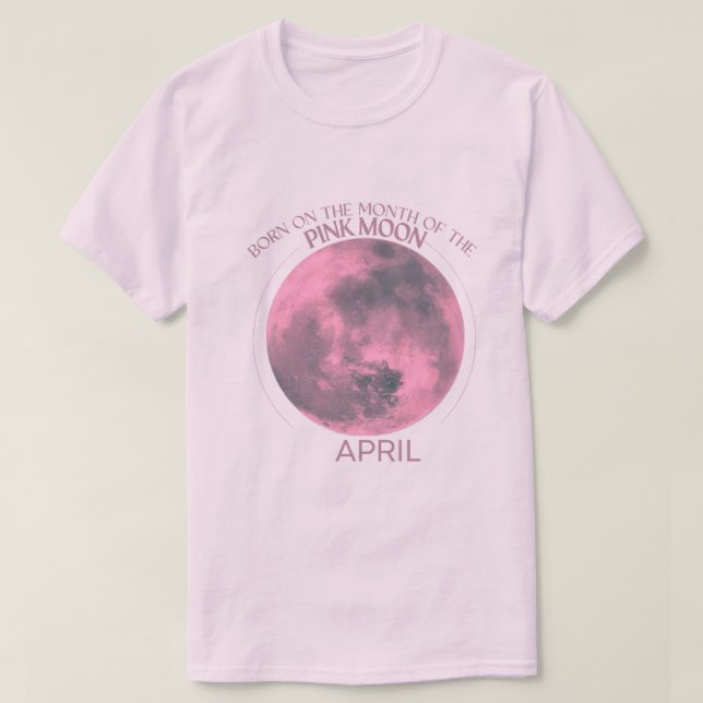 T-shirt Birth Moon Design |Avril |Lune rose (Design devant)
