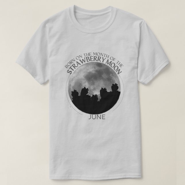 T-shirt Birth Moon Design |juin |Lune aux fraises (Design devant)