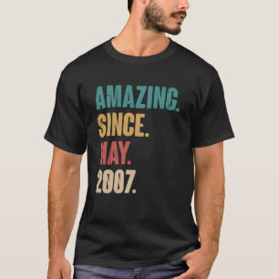 T-shirt Birthday 16th Decoration Amazing Since May 2007