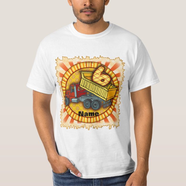 T-shirt Birthday 6 Dump Truck (Devant)