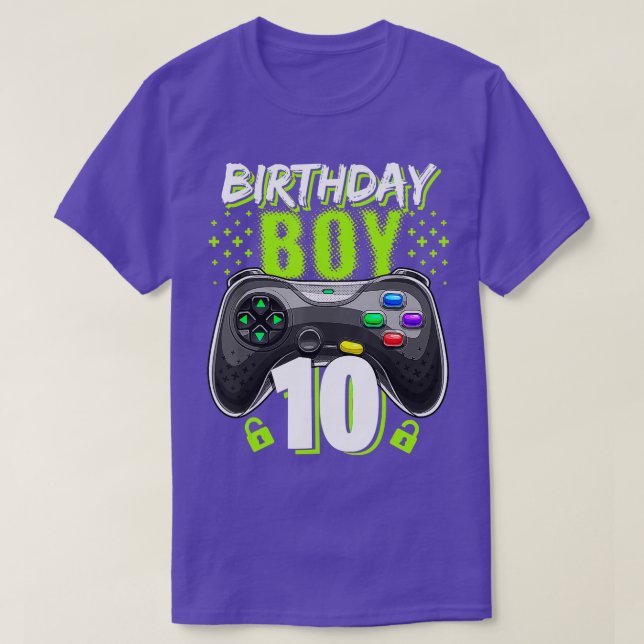 T-shirt Birthday Boy 10 Video Game Controller 10th Birthd (Design devant)