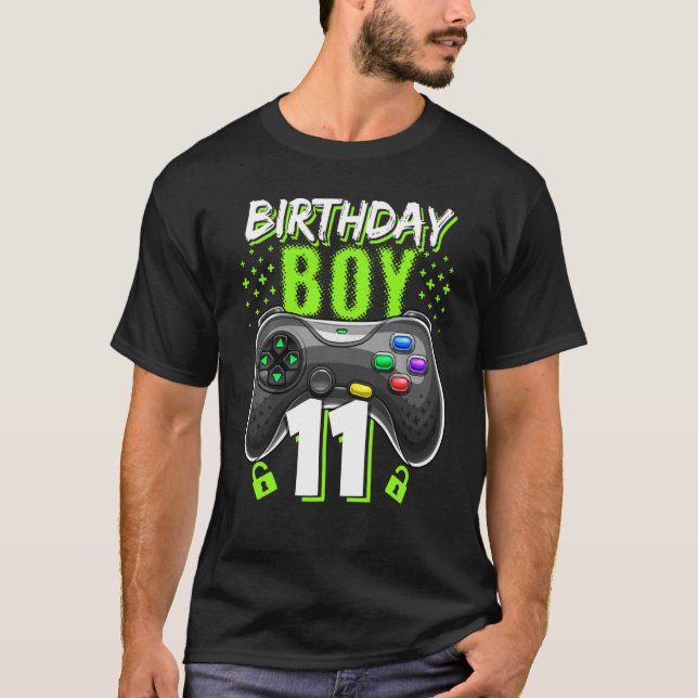 T-shirt Birthday Boy 11 Contrôleur de jeu vidéo Gamer 11th (Devant)