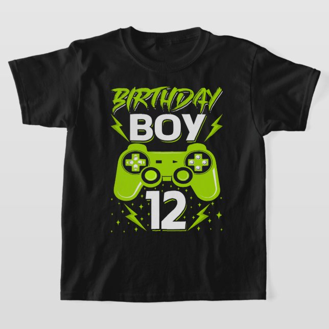T-shirt Birthday Boy 12 Video Game Controller Gamer 12th B (Poser)
