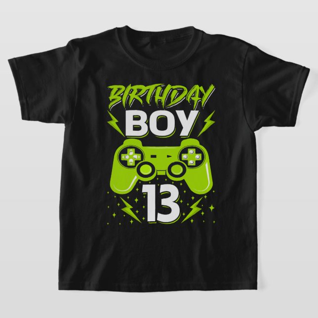T-shirt Birthday Boy 13 Contrôleur de jeu vidéo Gamer 13th (Poser)
