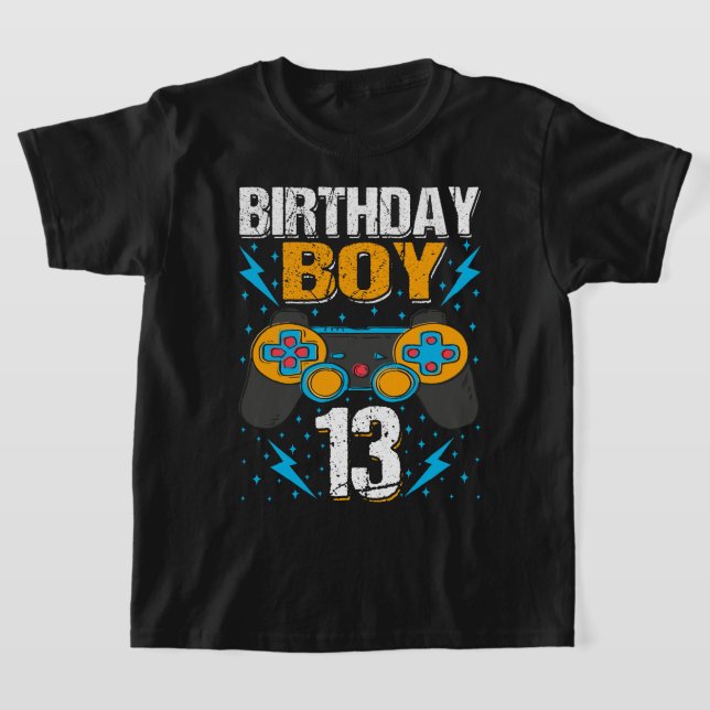 T-shirt Birthday Boy 13 Video Game Controller Gamer 13th B (Poser)