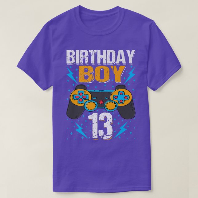 T-shirt Birthday Boy 13 Video Game Controller Gamer 13th B (Design devant)