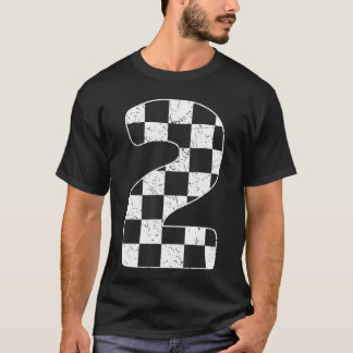 T-shirt Birthday Boy 2 Two Racing Flag 2nd Birthday Race T