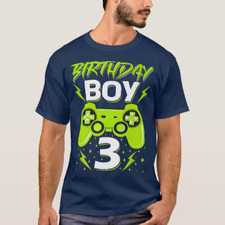 T-shirt Birthday Boy 3 contrôleur de jeu vidéo Gamer 3ème