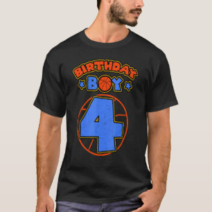 T-shirt Birthday Boy 4 Basketball Thème Anniversaire Party