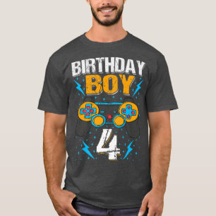 T-shirt Birthday Boy 4 contrôleur de jeu vidéo Gamer 4th B