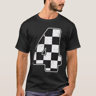 T-shirt Birthday Boy 4 Four Race Car 4th Birthday Racing f