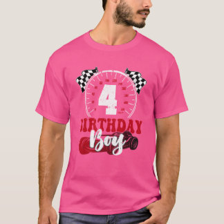 T-shirt Birthday Boy 4 Race Car Birthday Party Racing girl