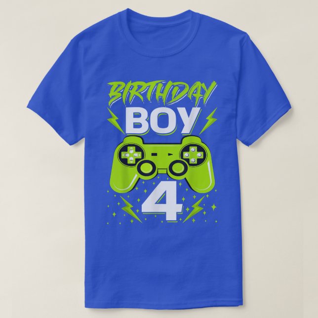 T-shirt Birthday Boy 4 Video Game Controller Gamer 4th Bir (Design devant)