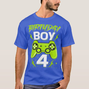 T-shirt Birthday Boy 4 Video Game Controller Gamer 4th Bir