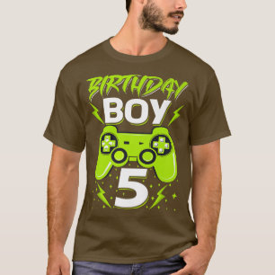 T-shirt Birthday Boy 5 contrôleur de jeu vidéo Gamer 5th B