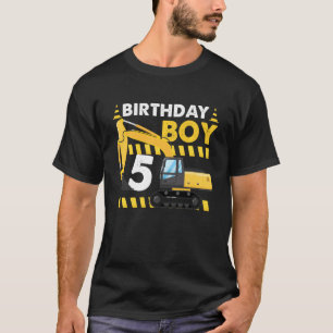 T-shirt Birthday Boy 5th Birthday Excavator Construction V