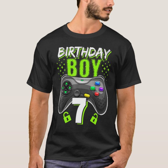 T-shirt Birthday Boy 7 Video Game Controller Gamer 7th Bir (Devant)