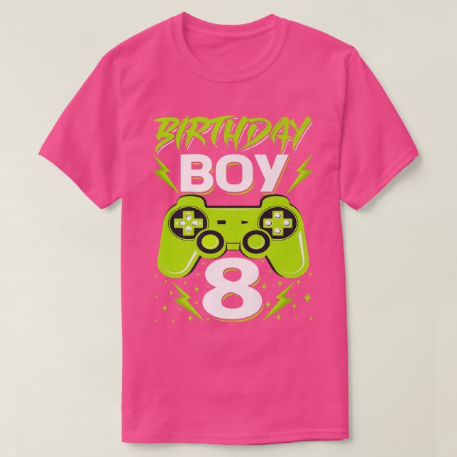 T-shirt Birthday Boy 8 Video Game Controller Gamer 8th Bir (Design devant)