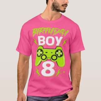 T-shirt Birthday Boy 8 Video Game Controller Gamer 8th Bir