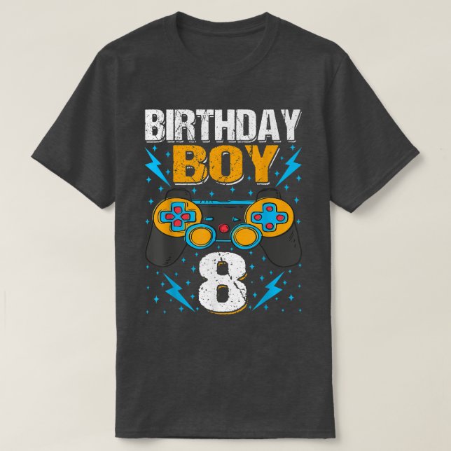 T-shirt Birthday Boy 8 Video Game Controller Gamer 8th Bir (Design devant)