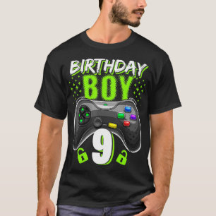 T-shirt Birthday Boy 9 Video Game Controller Gamer 9th Bir