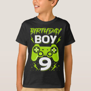 T-shirt Birthday Boy 9 Video Game Controller Gamer 9th Bir