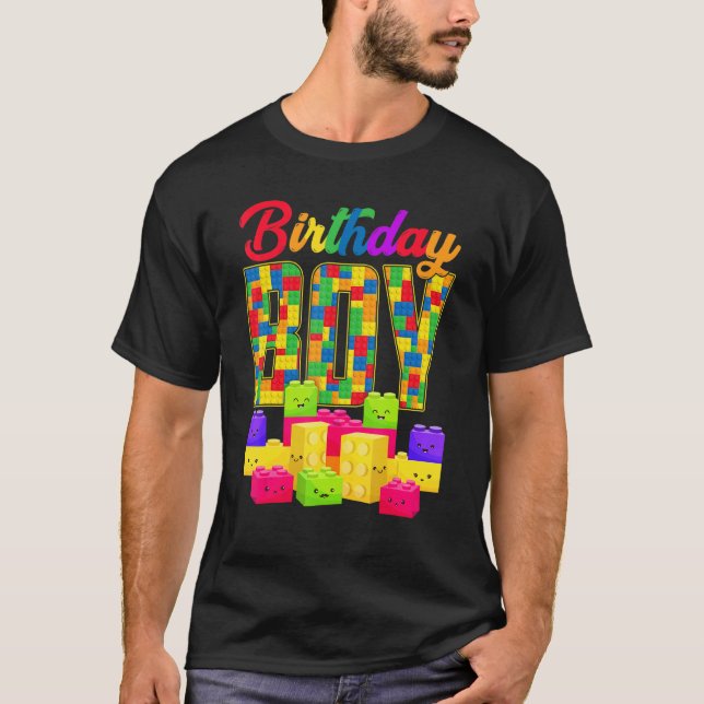 T-shirt Birthday Boy Building Block Builders B Day Boys Ki (Devant)