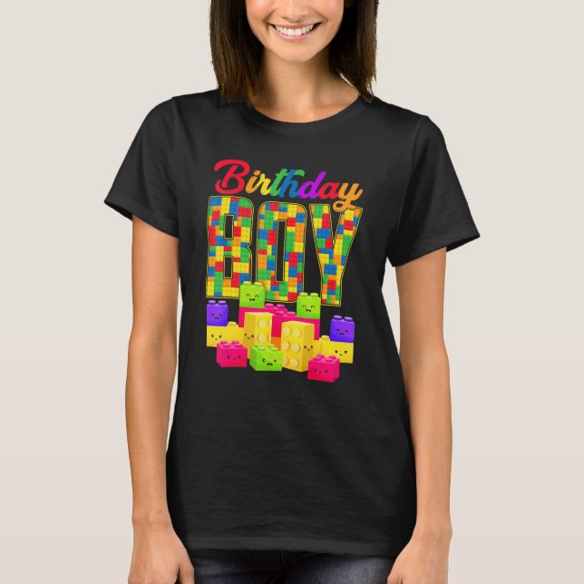 T-shirt Birthday Boy Building Block Builders B Day Boys Ki (Devant)