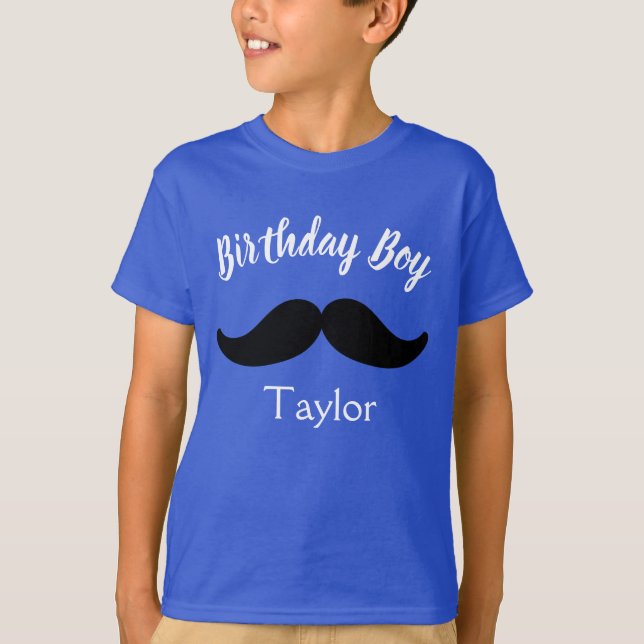T-shirt Birthday Boy Mustache (Devant)